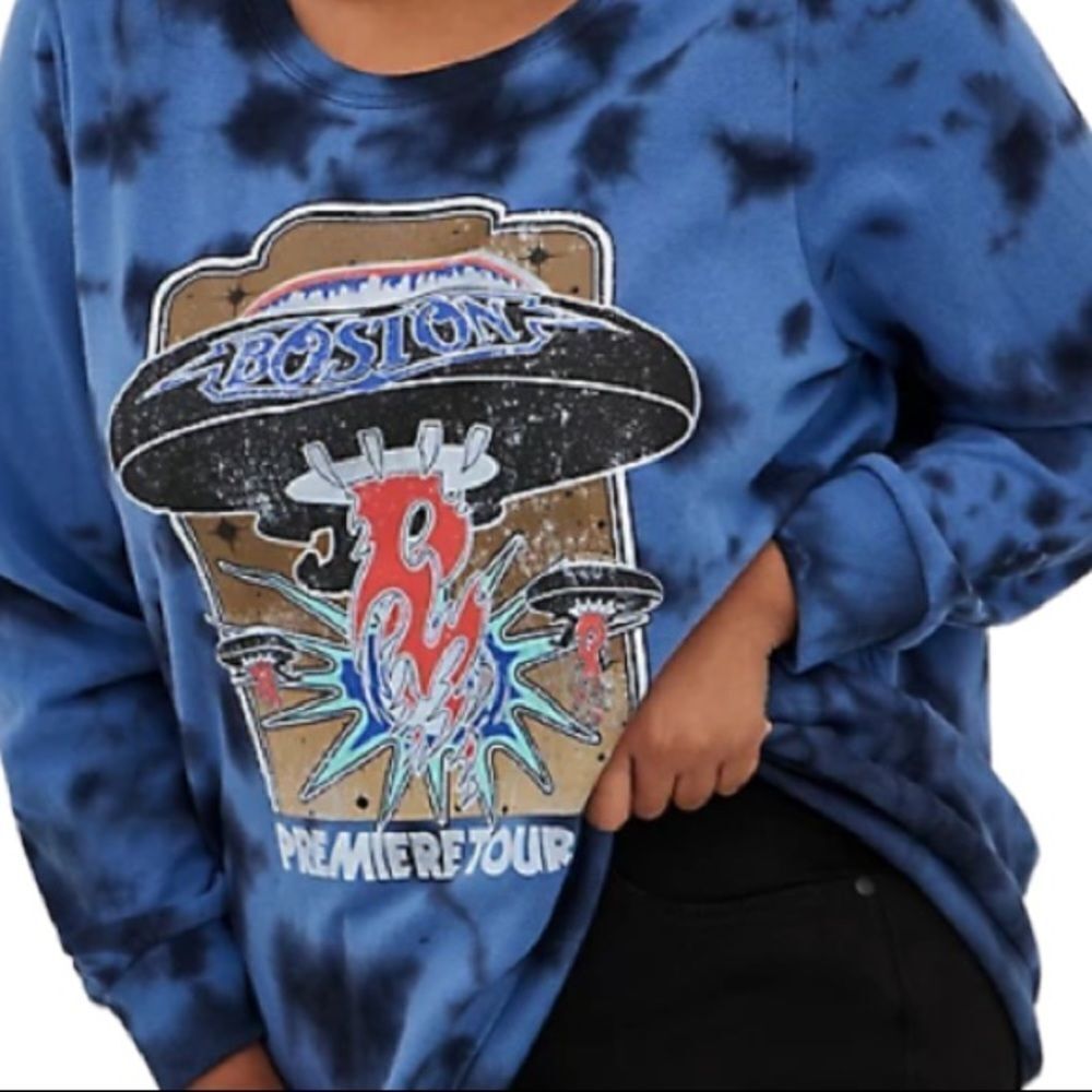 BOSTON Premiere Tour 1977 Rock Band Tie Dye Sweatshirt  Unisex NWT - Picture 5 of 13